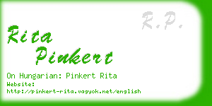 rita pinkert business card